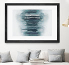 Teal with Silver Woods on White by Roberto Gonzalez on GIANT ART - abstract teal