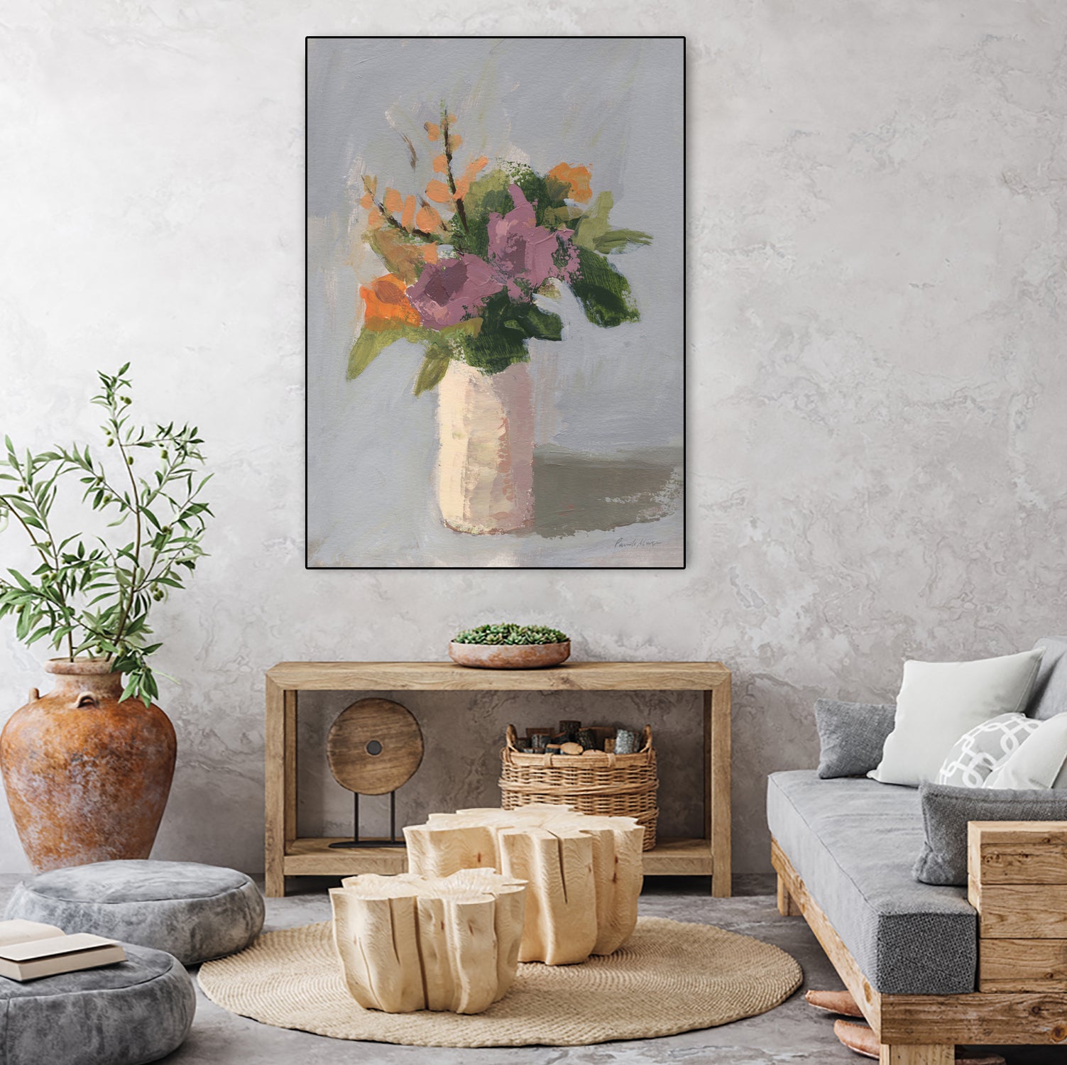 Fall Floral by Pamela Munger on GIANT ART - grey botanical