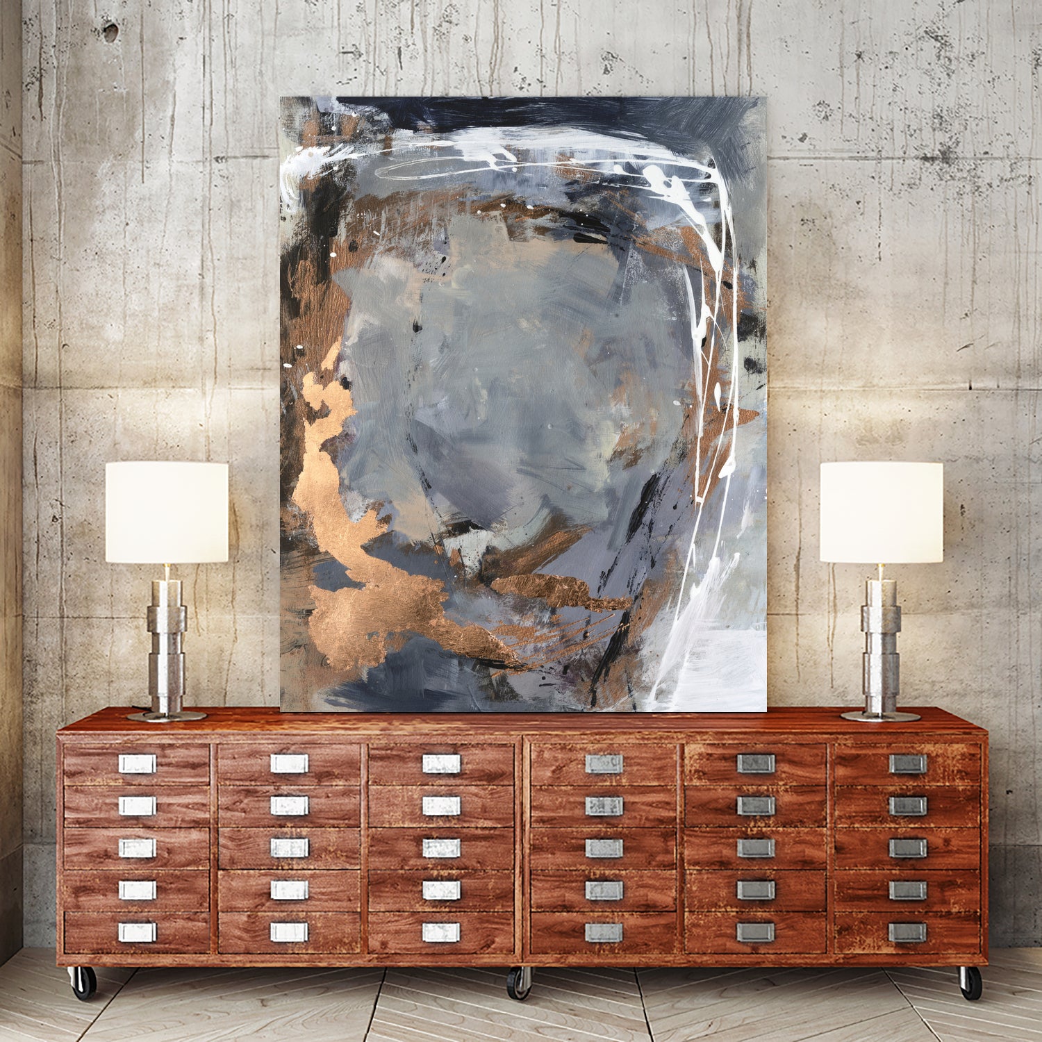 Copper Crested Twilight  I by Victoria Barnes on GIANT ART - abstract geometrics abstract