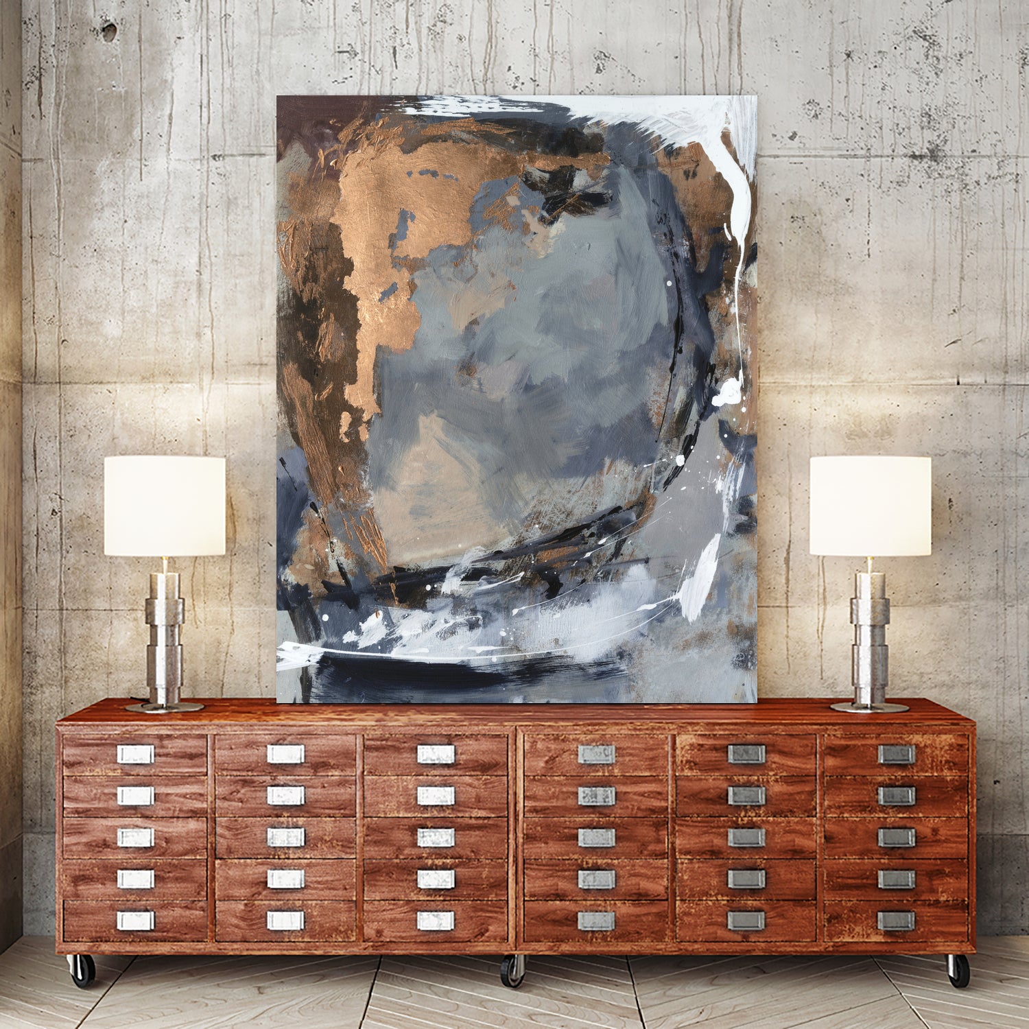 Copper Crested Twilight  II by Victoria Barnes on GIANT ART - abstract geometrics abstract