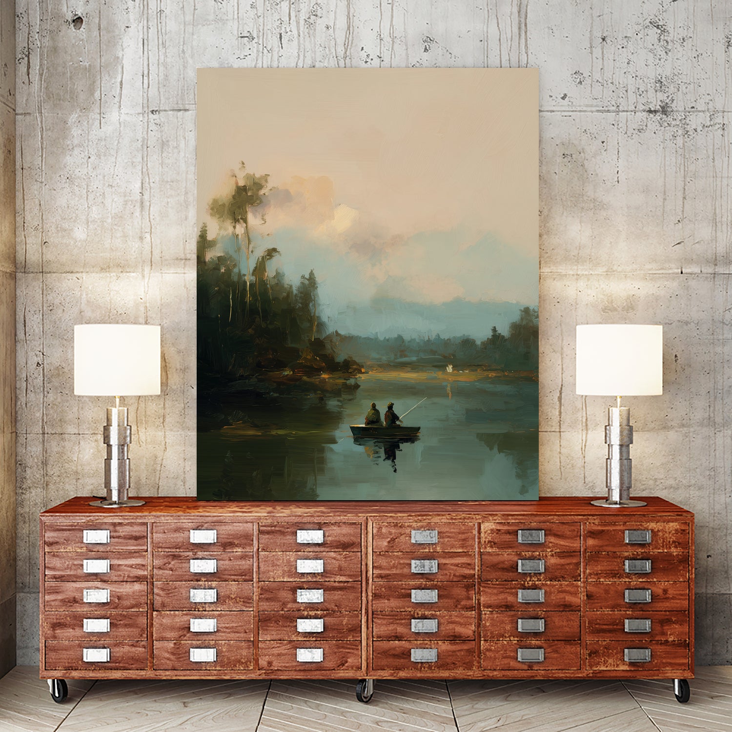 On The Lake I by Paula Freeman on GIANT ART - landscapes seascapes lakes rivers