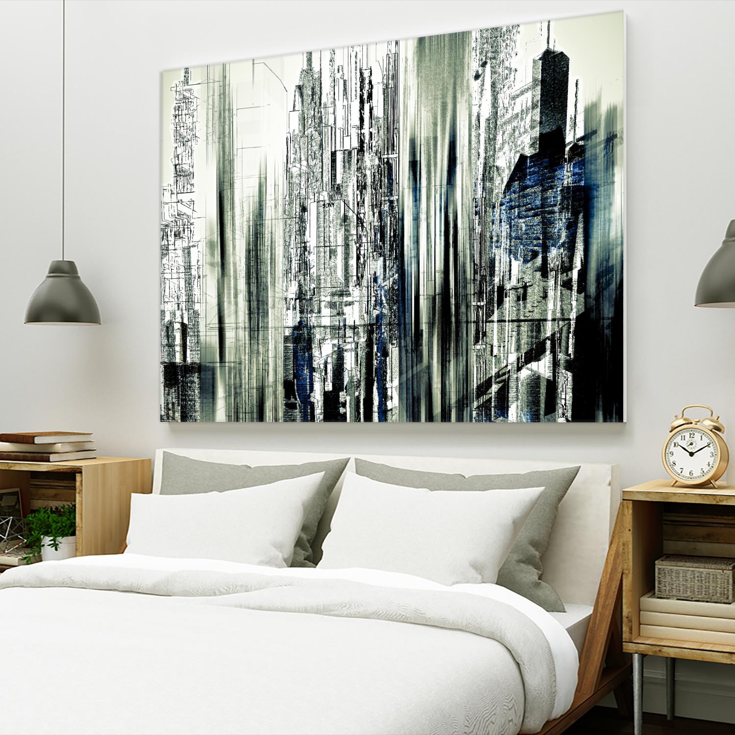 Abstract City Perspective II by Jean-François Dupuis on GIANT ART - white city scene