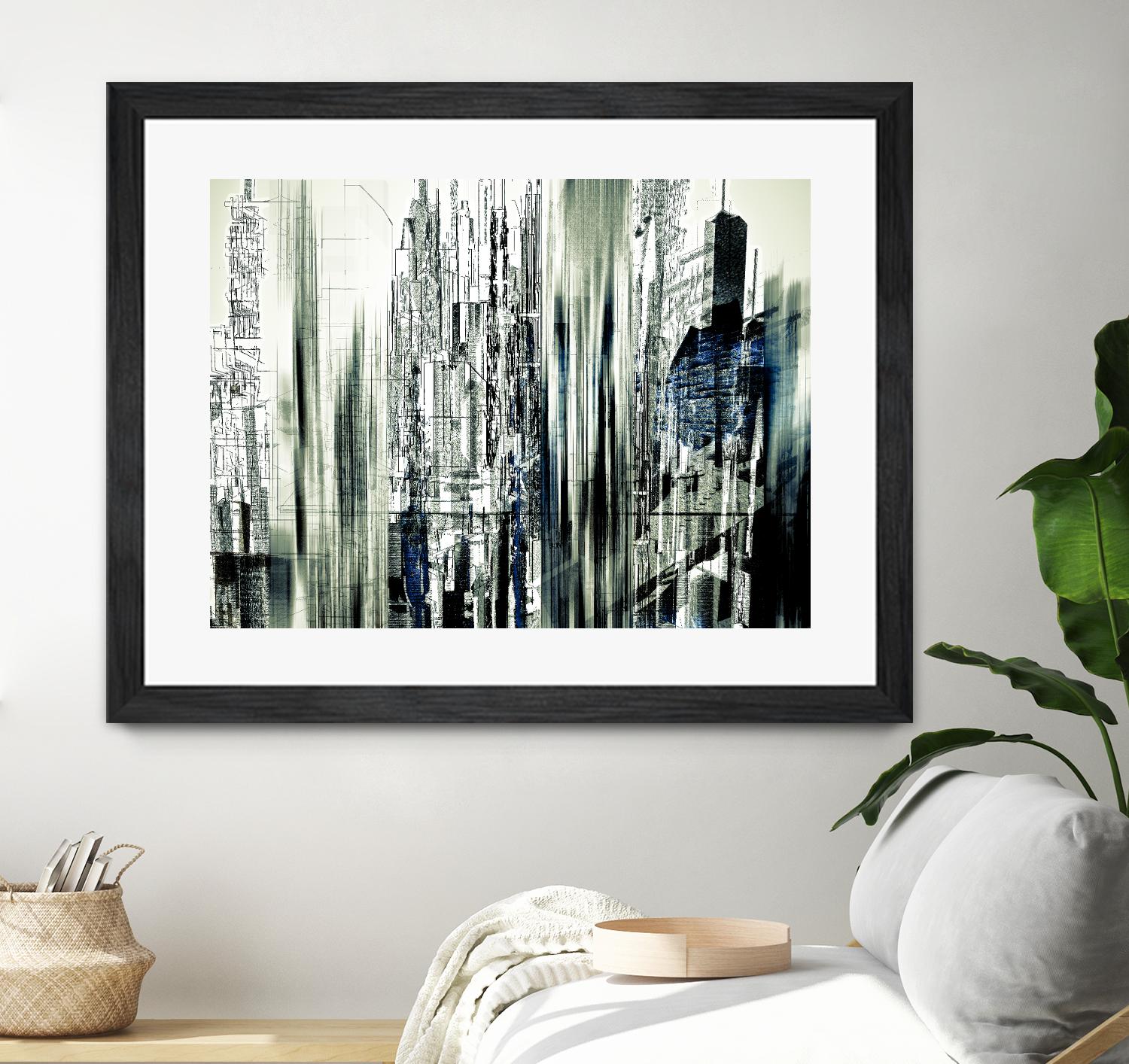 Abstract City Perspective II by Jean-François Dupuis on GIANT ART - white city scene