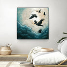 À la quiétude du grand halo by Marie Claprood on GIANT ART - white animals