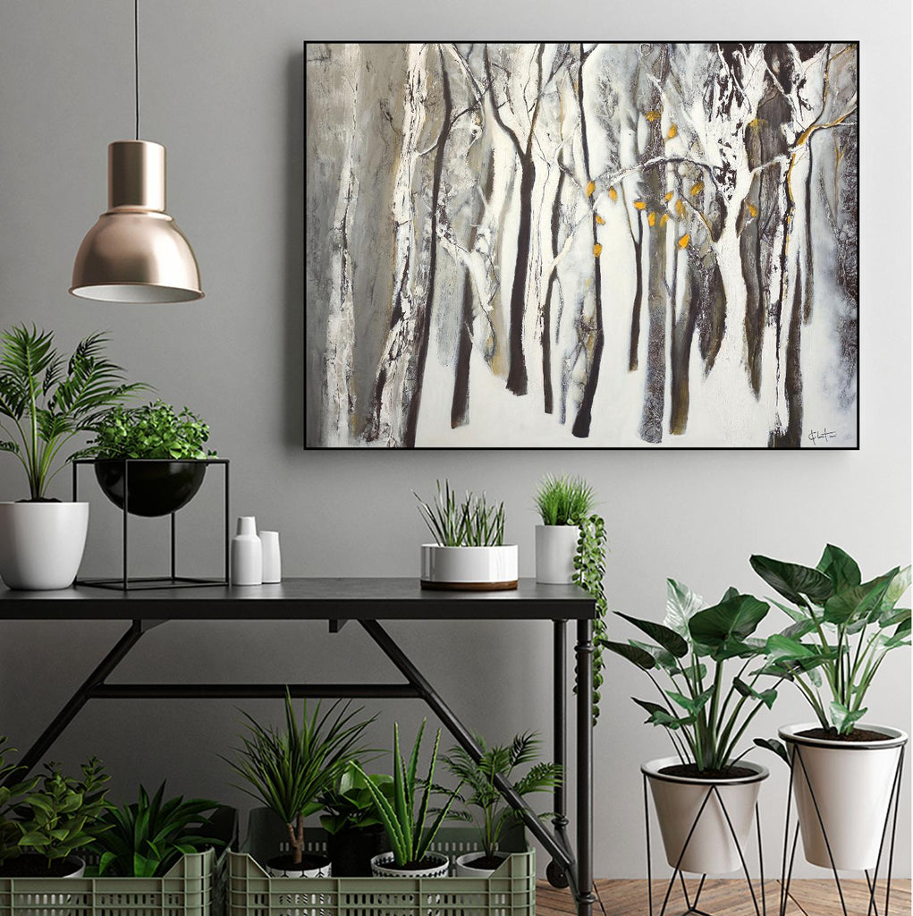 La forêt blanche by Kathleen Cloutier on GIANT ART - grey trees