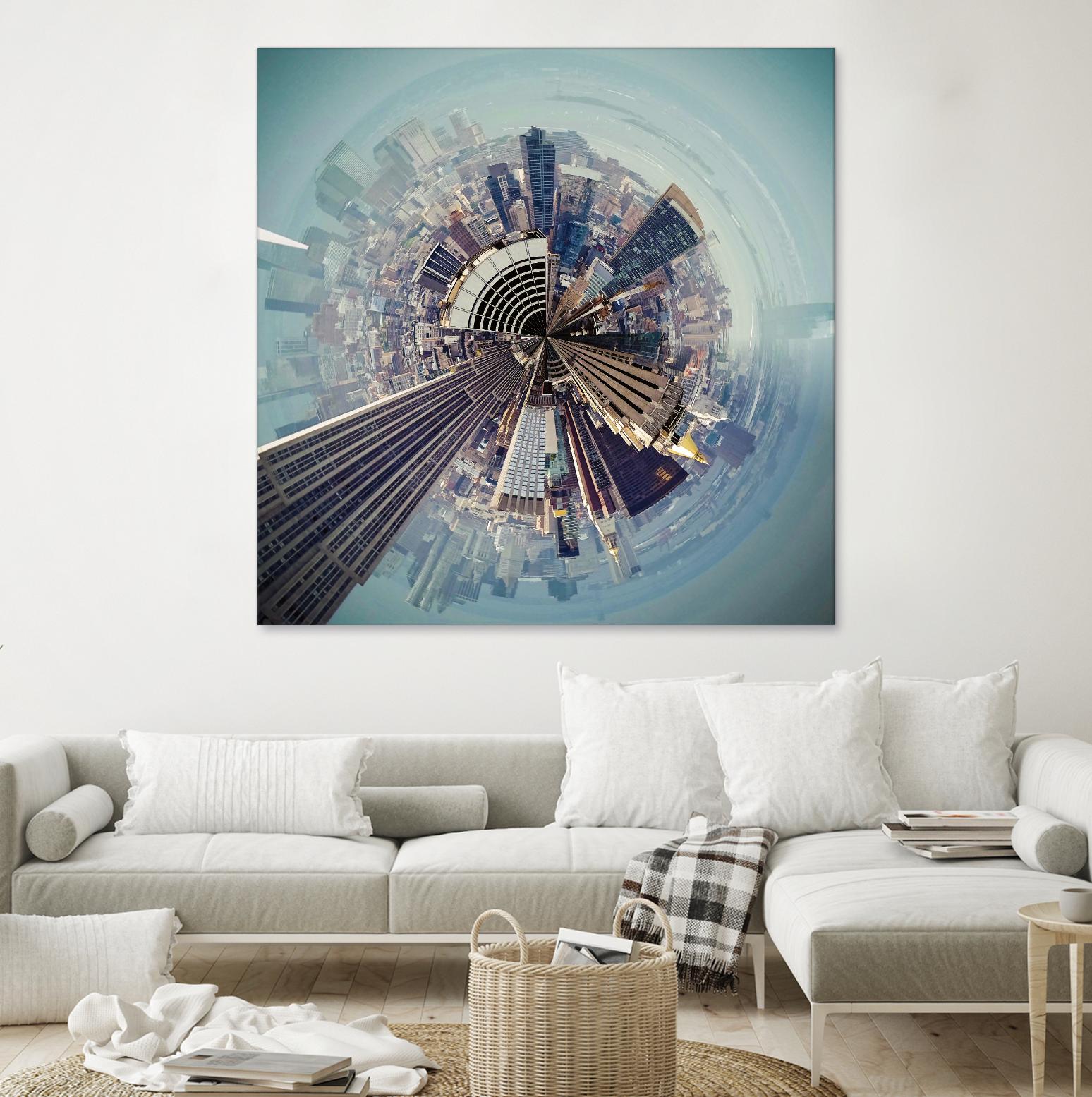 City Center I by Jean-François Dupuis on GIANT ART - blue city scene buildings