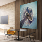 City Center I by Jean-François Dupuis on GIANT ART - blue city scene buildings