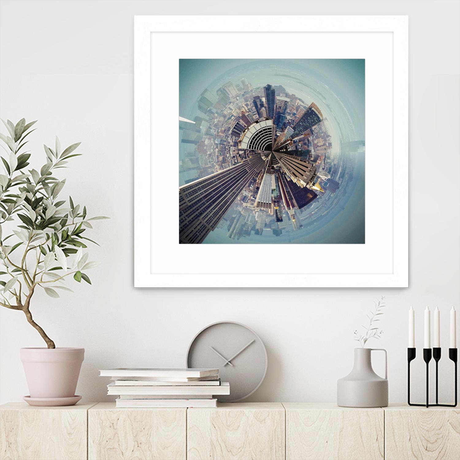 City Center I by Jean-François Dupuis on GIANT ART - blue city scene buildings