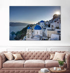 Beautiful blue domes of Santorini, Greece by Nick Jackson on GIANT ART - blue photographe