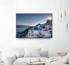 Beautiful blue domes of Santorini, Greece by Nick Jackson on GIANT ART - blue photographe