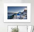 Beautiful blue domes of Santorini, Greece by Nick Jackson on GIANT ART - blue photographe