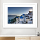 Beautiful blue domes of Santorini, Greece by Nick Jackson on GIANT ART - blue photographe