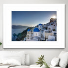 Beautiful blue domes of Santorini, Greece by Nick Jackson on GIANT ART - blue photographe