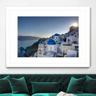 Beautiful blue domes of Santorini, Greece by Nick Jackson on GIANT ART - blue photographe