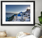 Beautiful blue domes of Santorini, Greece by Nick Jackson on GIANT ART - blue photographe