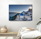 Beautiful blue domes of Santorini, Greece by Nick Jackson on GIANT ART - blue photographe