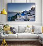 Beautiful blue domes of Santorini, Greece by Nick Jackson on GIANT ART - blue photographe