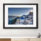 Beautiful blue domes of Santorini, Greece by Nick Jackson on GIANT ART - blue photographe