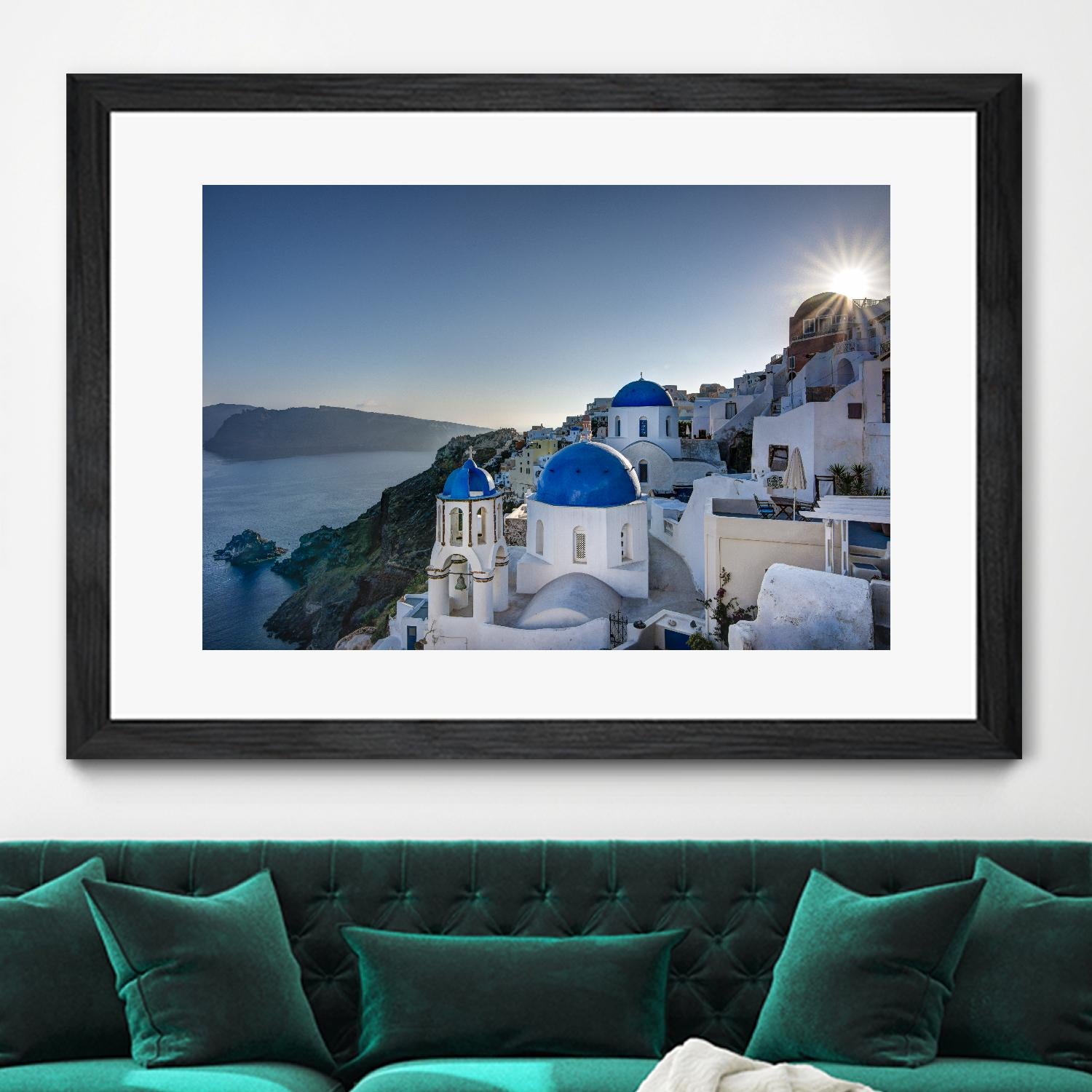 Beautiful blue domes of Santorini, Greece by Nick Jackson on GIANT ART - blue photographe