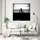 Lone Rider by Jean-François Dupuis on GIANT ART - white black & white bicyclette