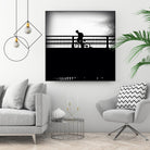 Lone Rider by Jean-François Dupuis on GIANT ART - white black & white bicyclette