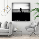 Lone Rider by Jean-François Dupuis on GIANT ART - white black & white bicyclette