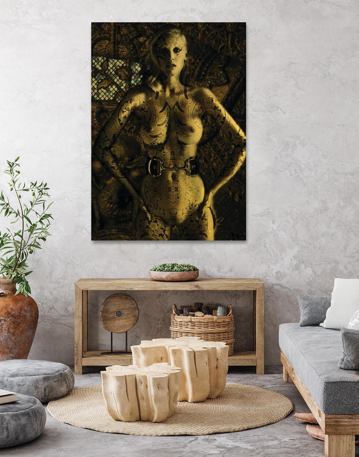 Gold Series Laura Stone by Daniel Stanford on GIANT ART - gold figurative artiste québécois