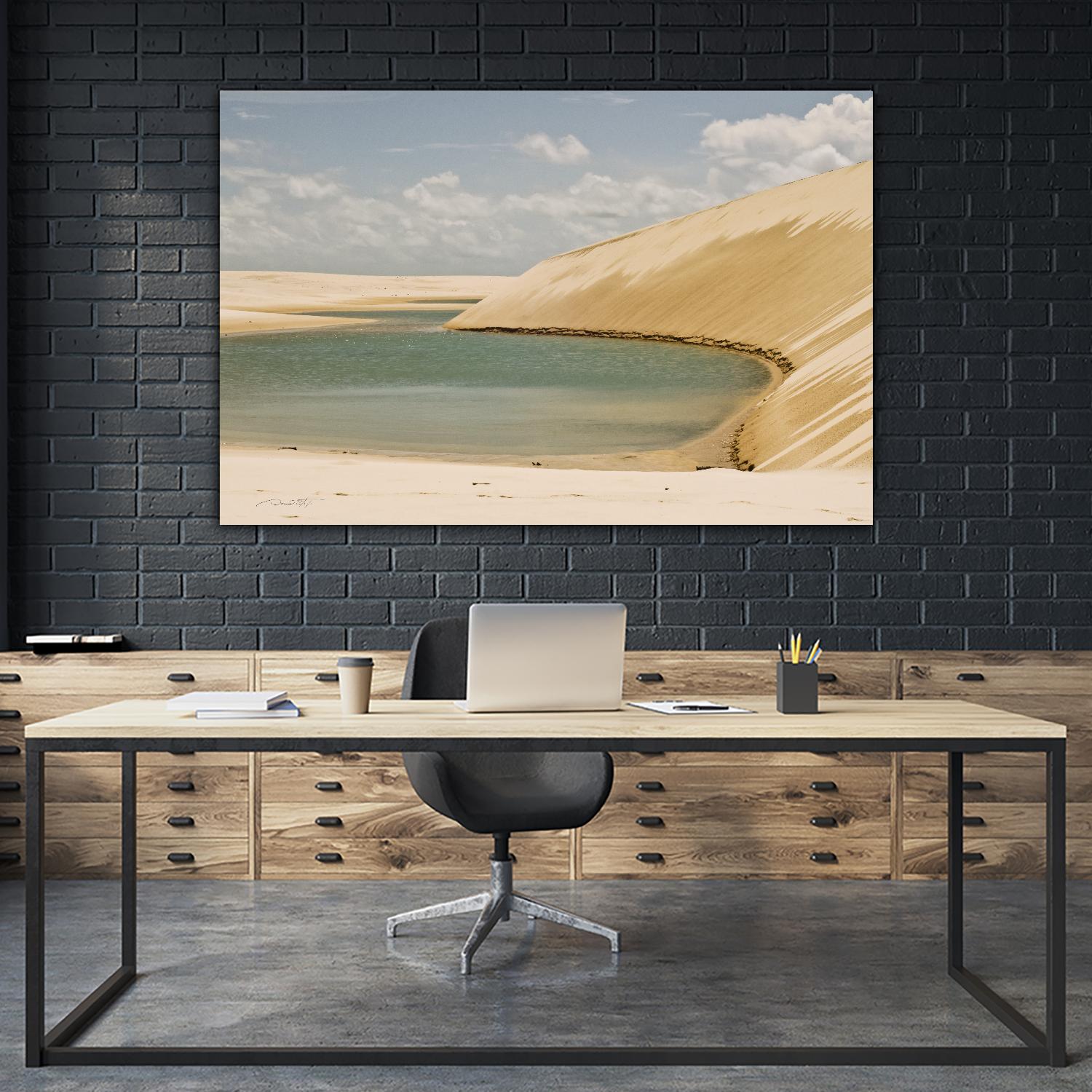 Light Blue Lagoa by Daniel Stanford on GIANT ART - beige landscape