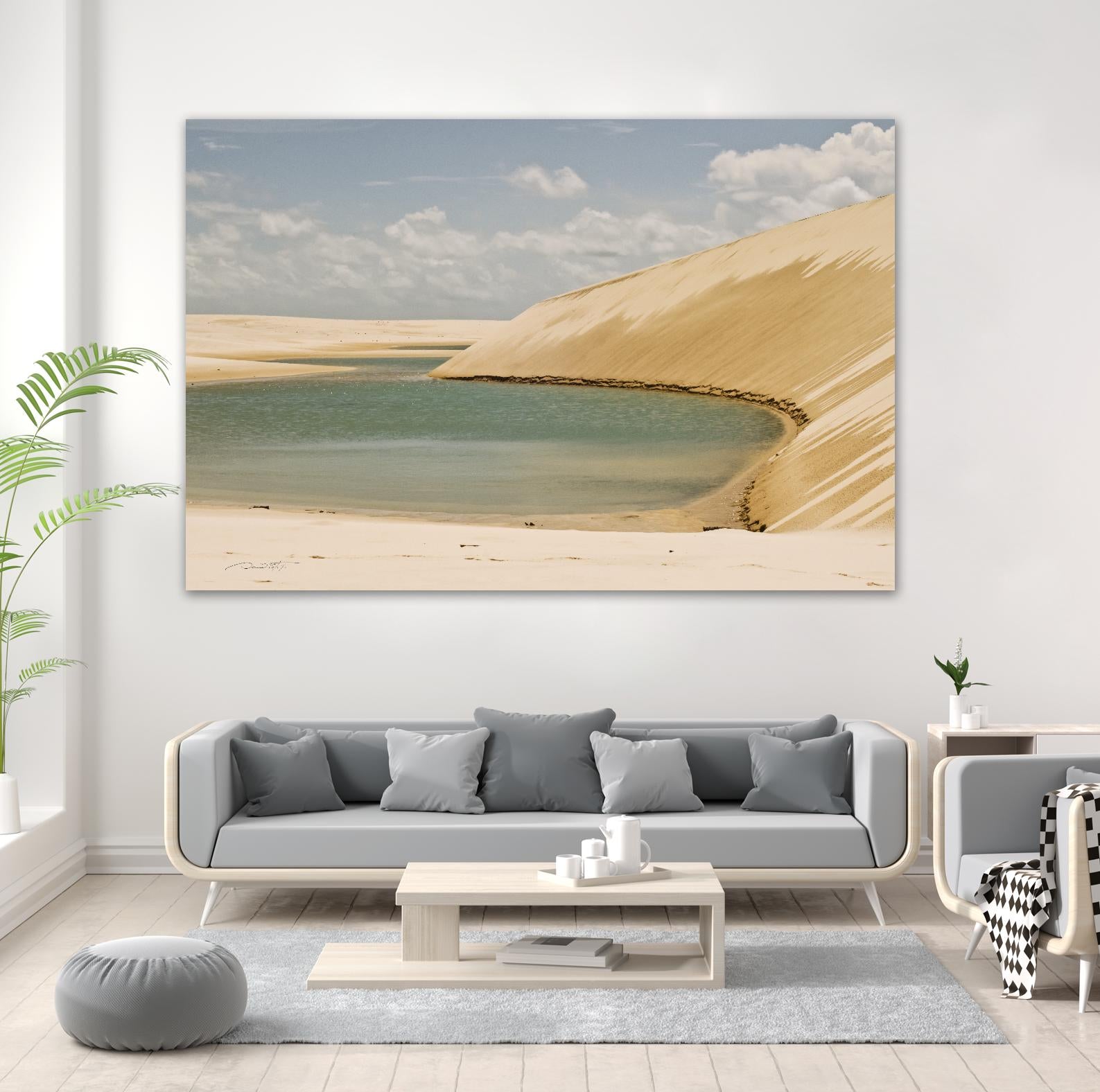 Light Blue Lagoa by Daniel Stanford on GIANT ART - beige landscape