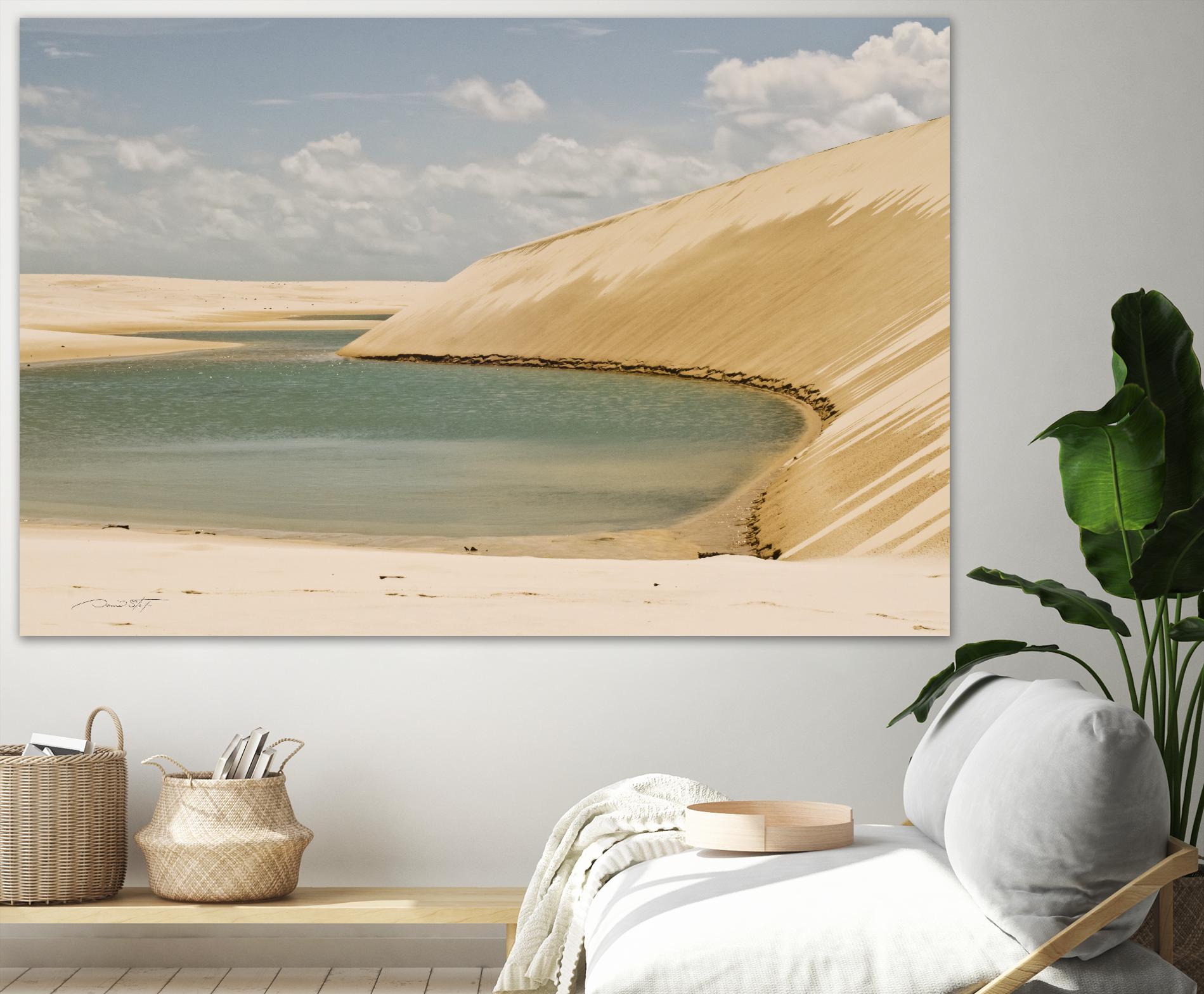 Light Blue Lagoa by Daniel Stanford on GIANT ART - beige landscape