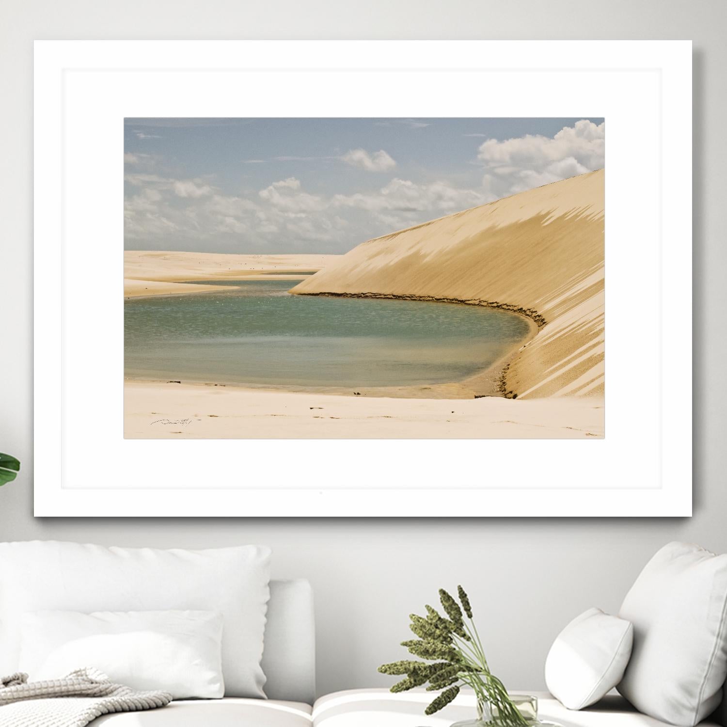 Light Blue Lagoa by Daniel Stanford on GIANT ART - beige landscape sand