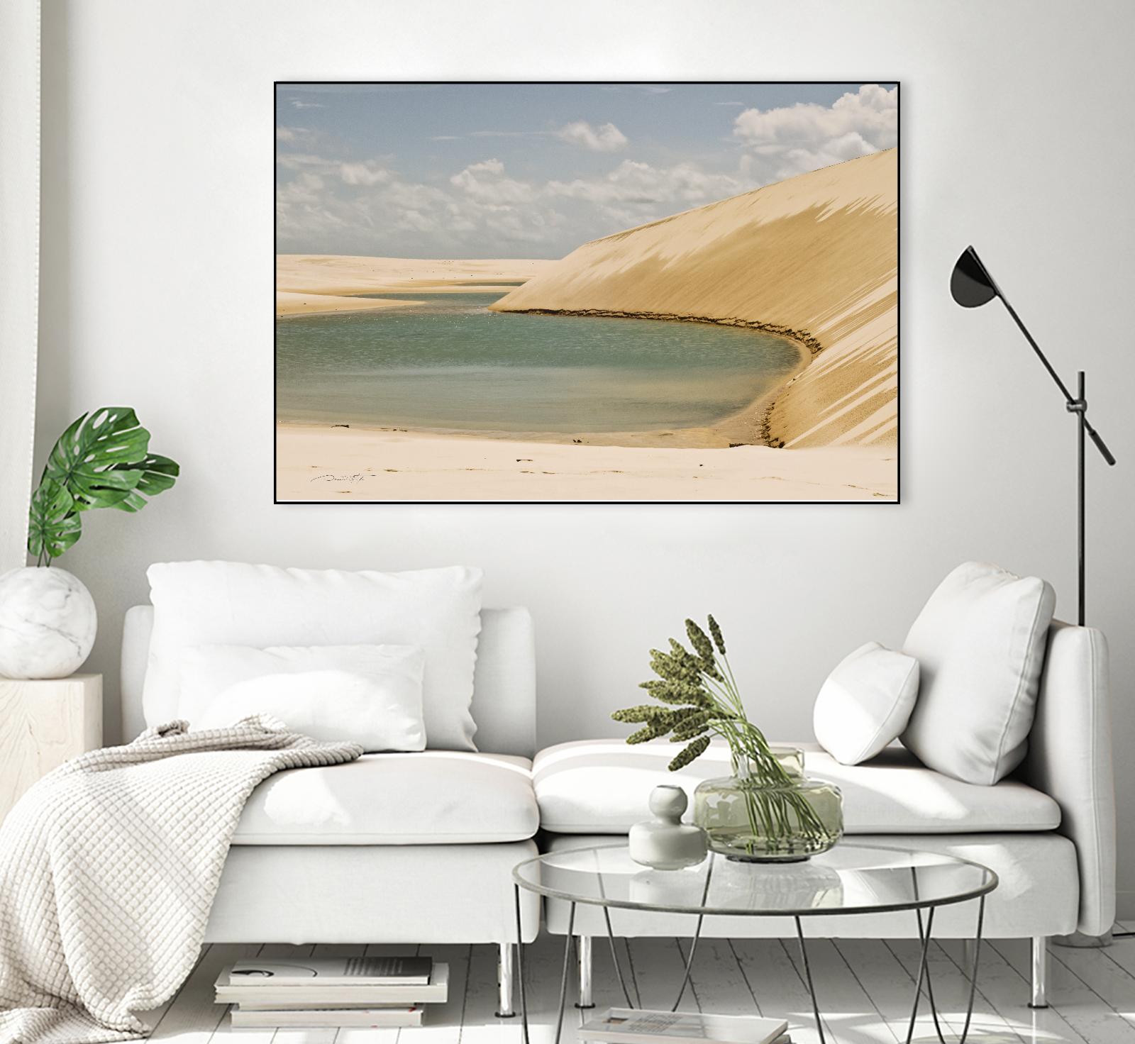 Light Blue Lagoa by Daniel Stanford on GIANT ART - beige landscape
