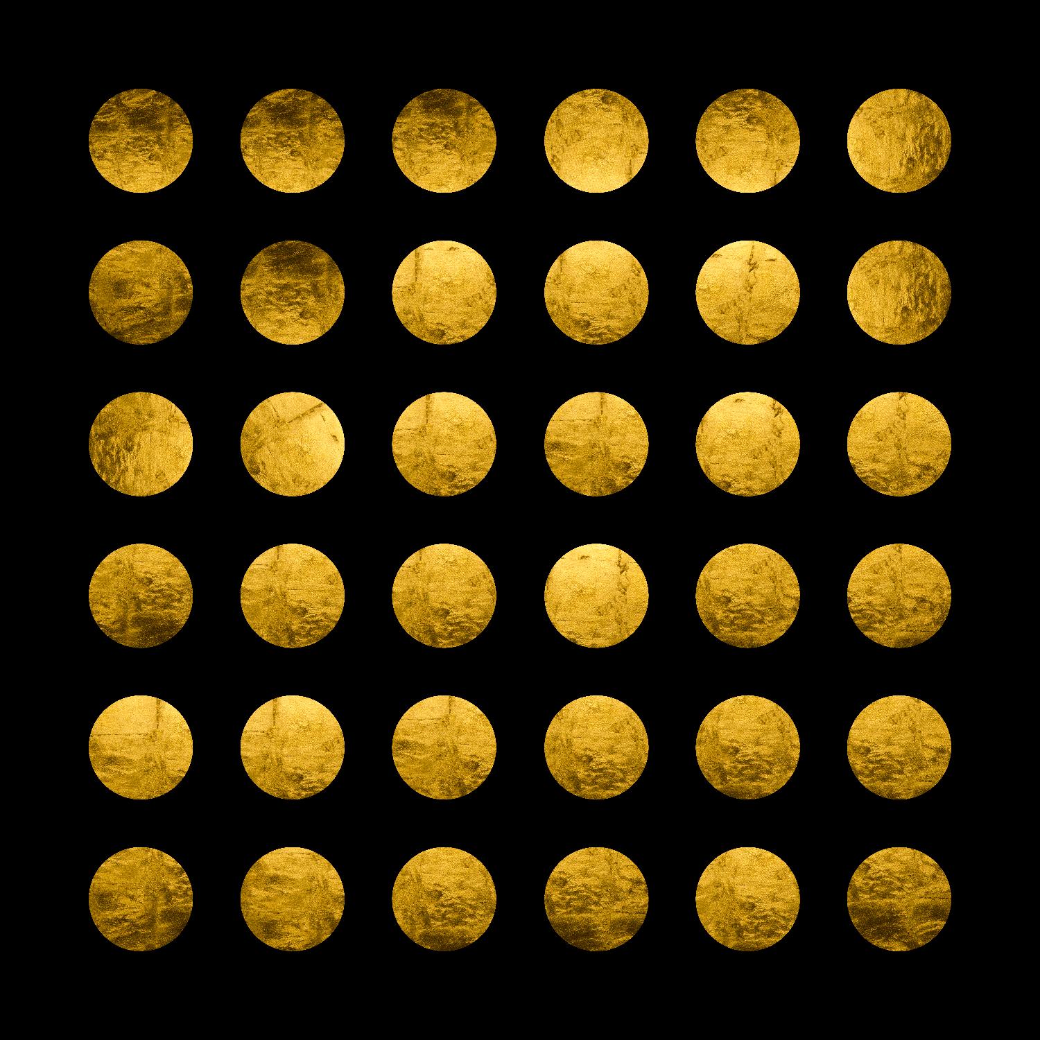 Golden Spots Black by Daniel Stanford on GIANT ART - gold shapes polka dots