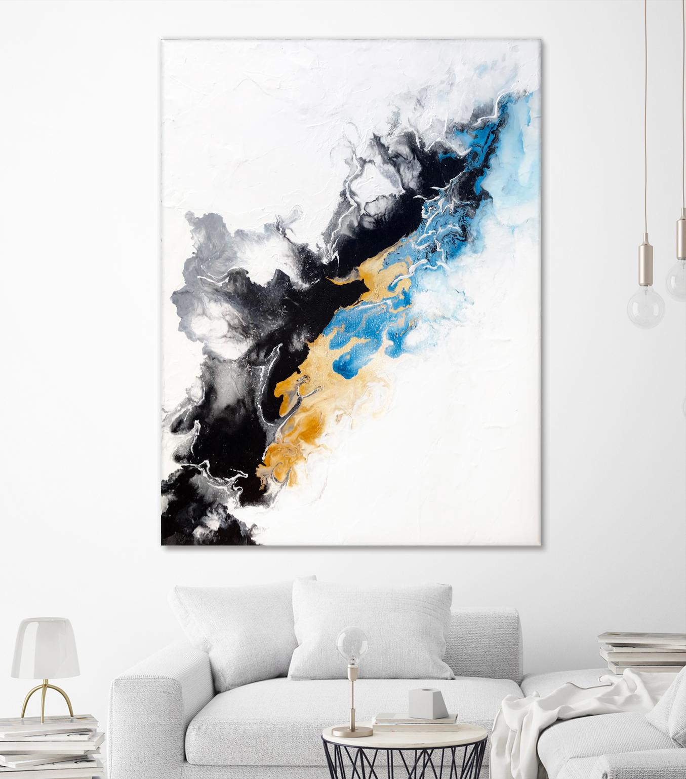 Wish Come True by Alyson Mccrink on GIANT ART - blue abstract linéaire