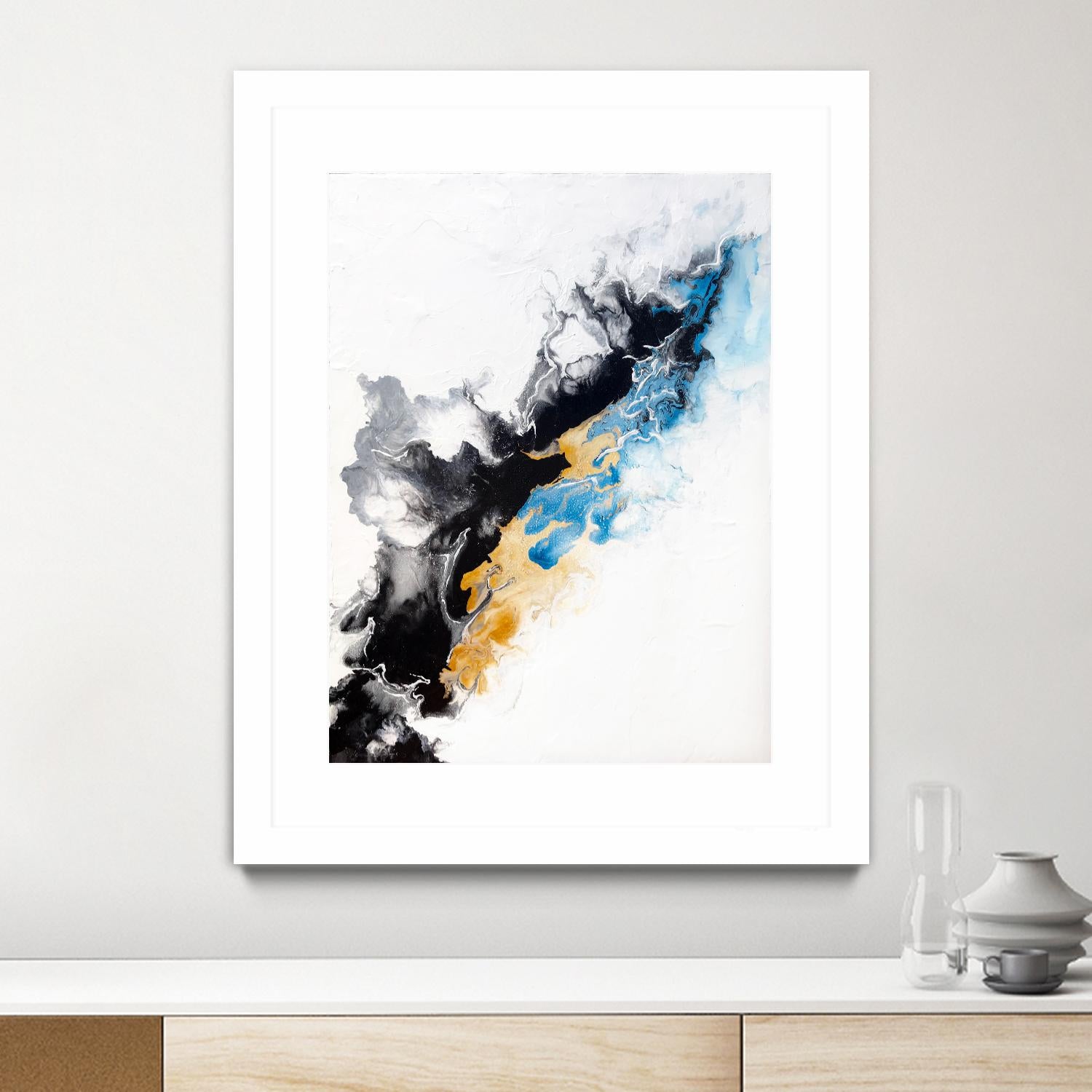 Wish Come True by Alyson Mccrink on GIANT ART - blue abstract linéaire