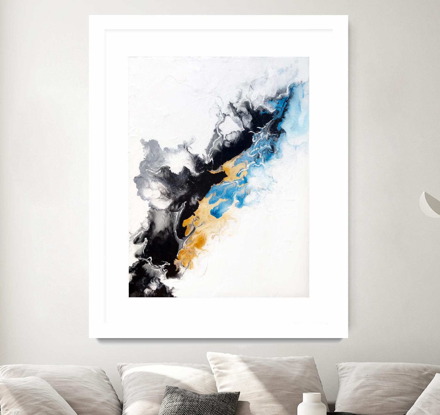 Wish Come True by Alyson Mccrink on GIANT ART - blue abstract linéaire