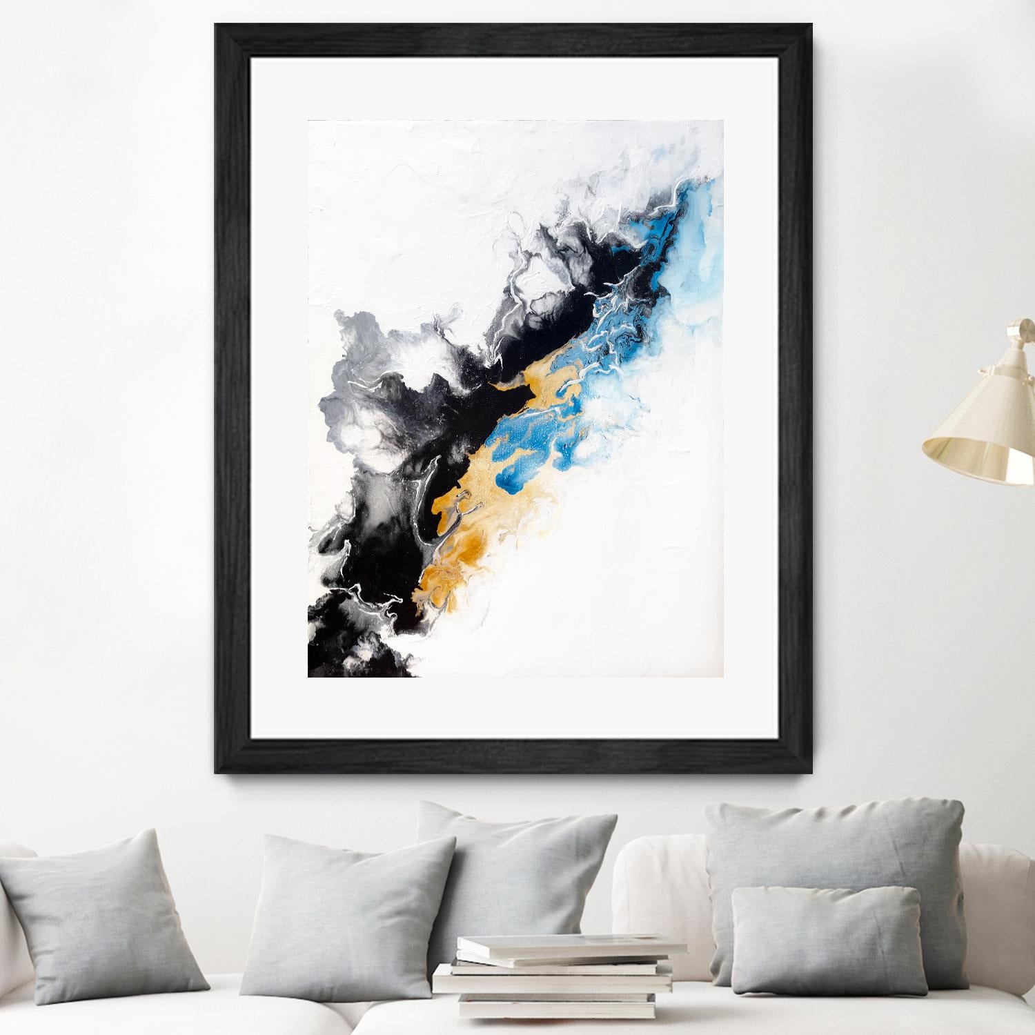 Wish Come True by Alyson Mccrink on GIANT ART - blue abstract linéaire