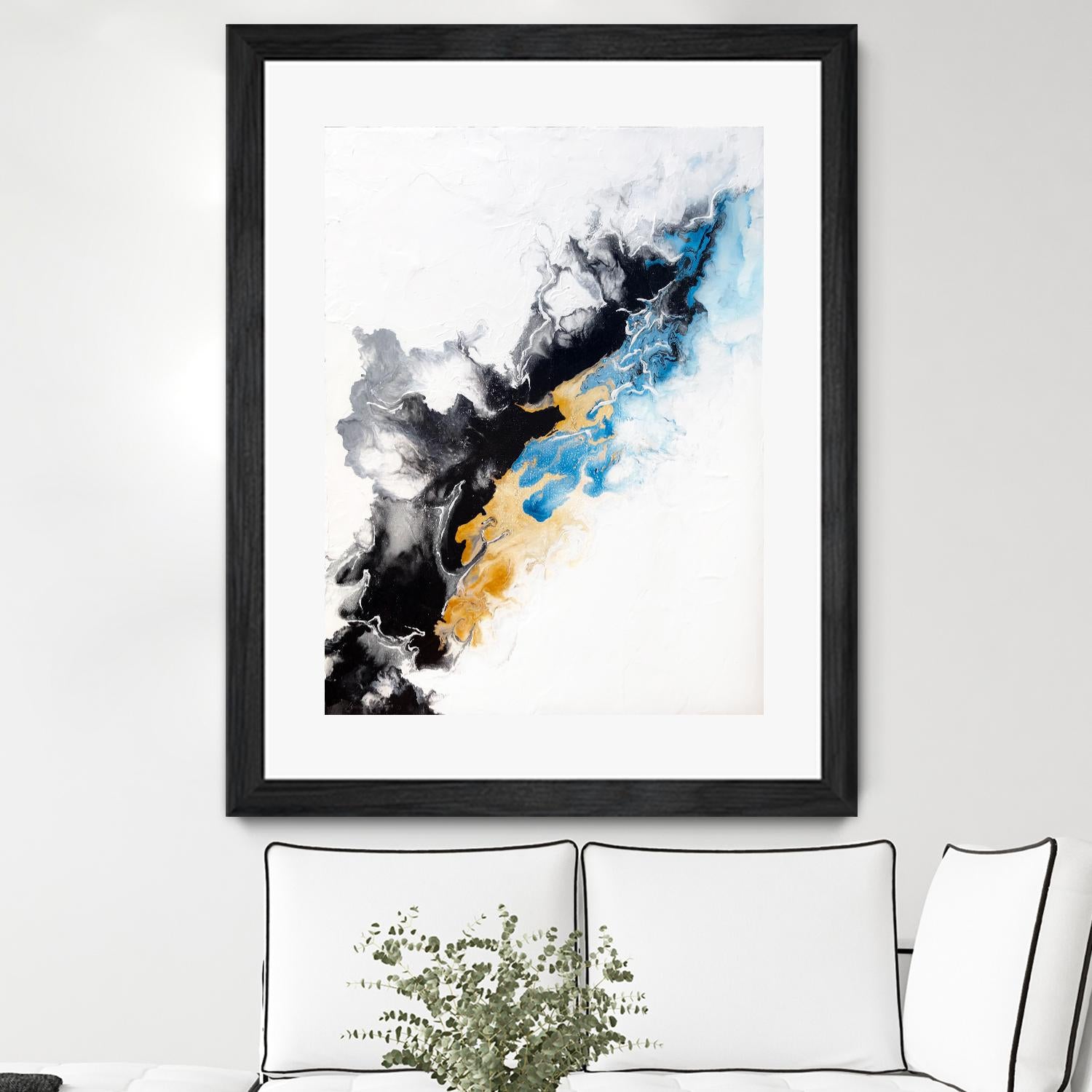 Wish Come True by Alyson Mccrink on GIANT ART - blue abstract linéaire