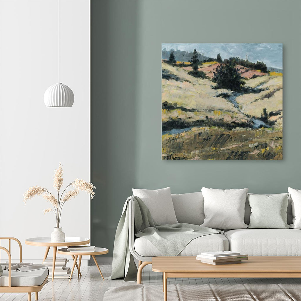 Serene Landscape 8 by Jacques Clement on GIANT ART - beige landscape vallons