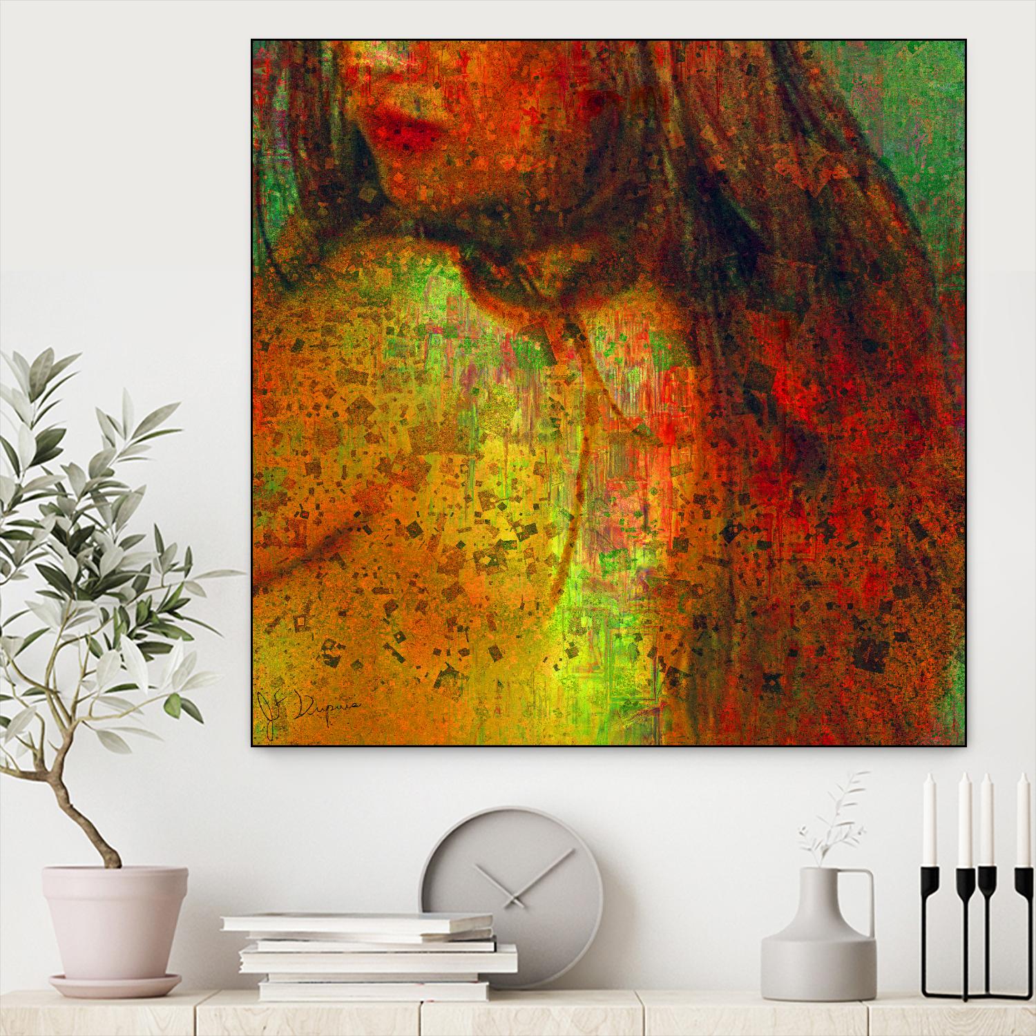 Woman Revelation I by Jean-François Dupuis on GIANT ART - orange figurative woman