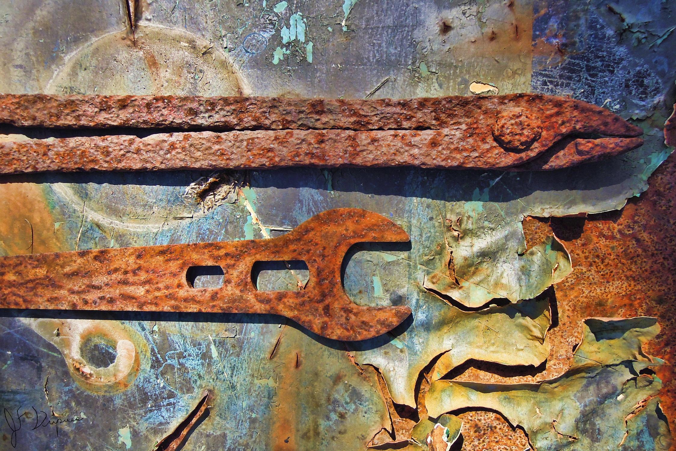 Rusty Tools I by Jean-François Dupuis on GIANT ART - blue photo art