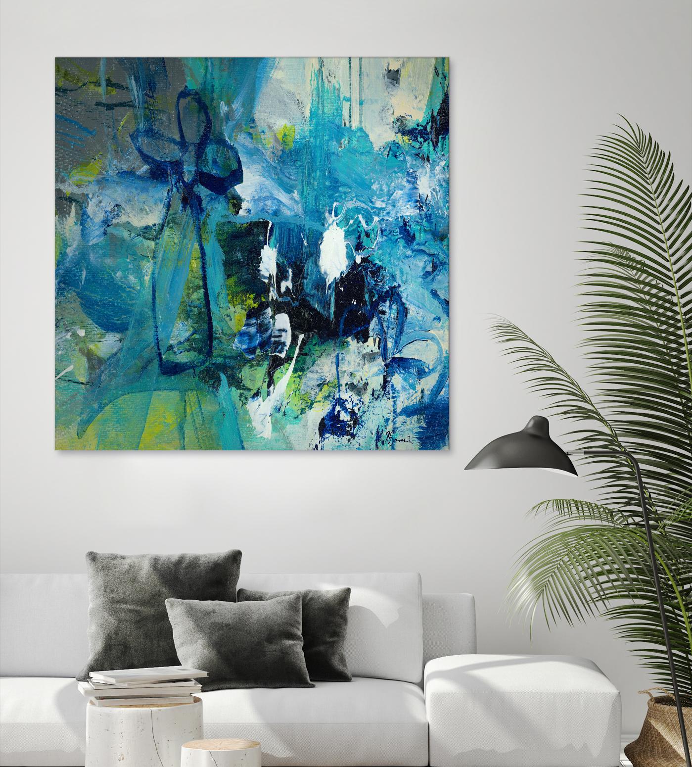 Abstract Flower by Doris Savard on GIANT ART - blue abstract