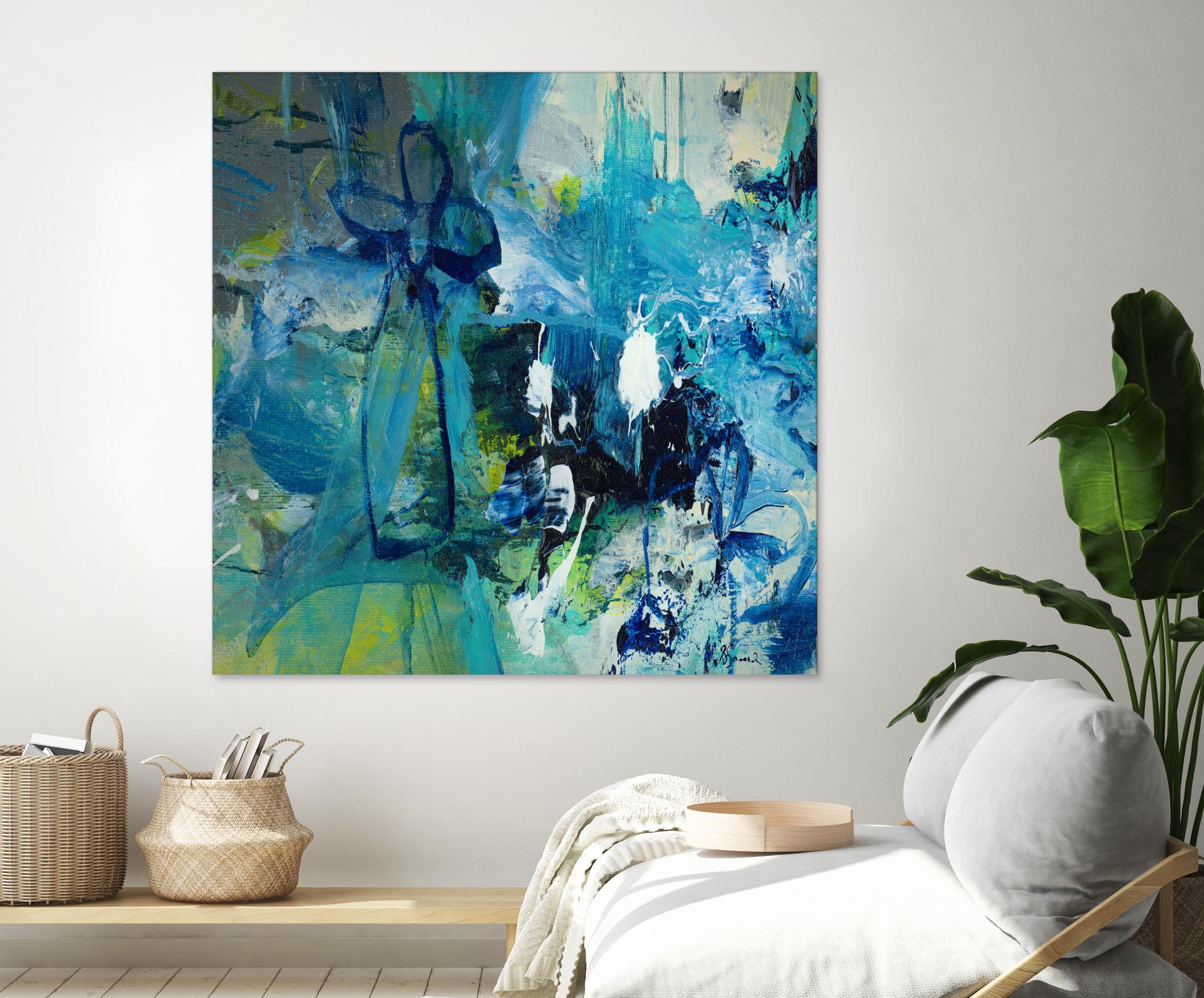 Abstract Flower by Doris Savard on GIANT ART - blue abstract