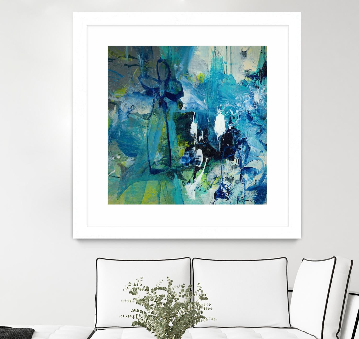 Abstract Flower by Doris Savard on GIANT ART - blue abstract