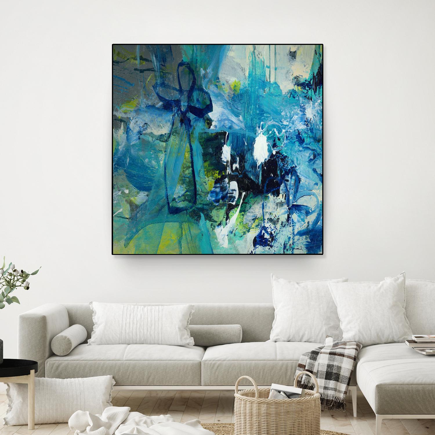 Abstract Flower by Doris Savard on GIANT ART - blue abstract