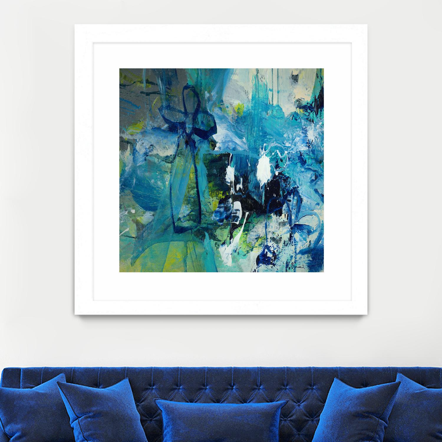 Abstract Flower by Doris Savard on GIANT ART - blue abstract