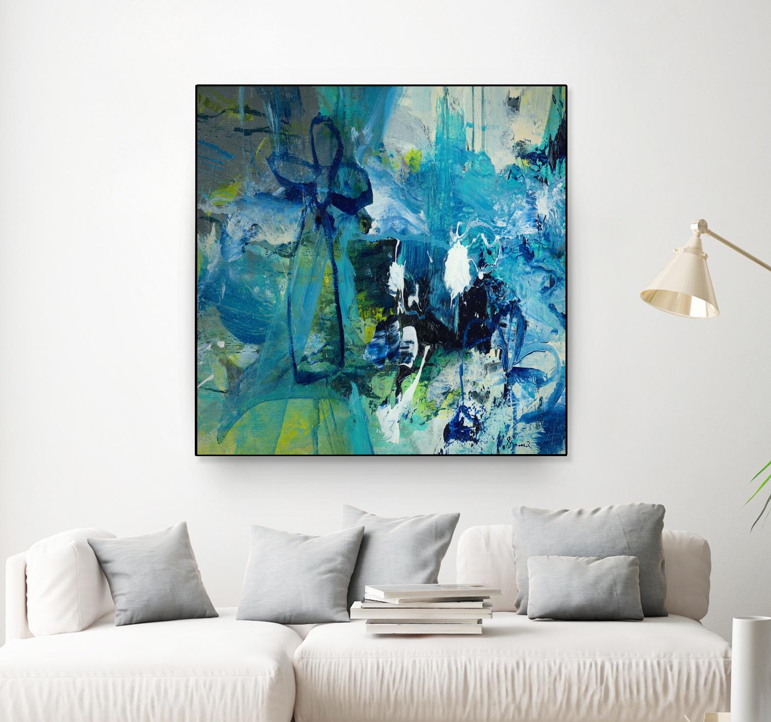 Abstract Flower by Doris Savard on GIANT ART - blue abstract