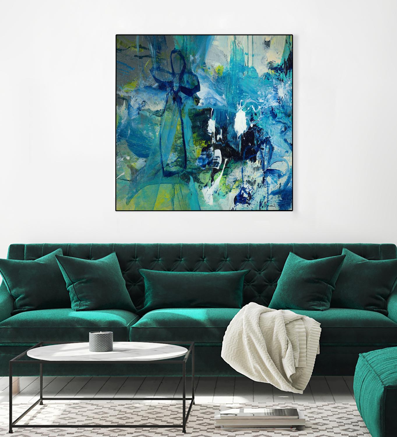 Abstract Flower by Doris Savard on GIANT ART - blue abstract