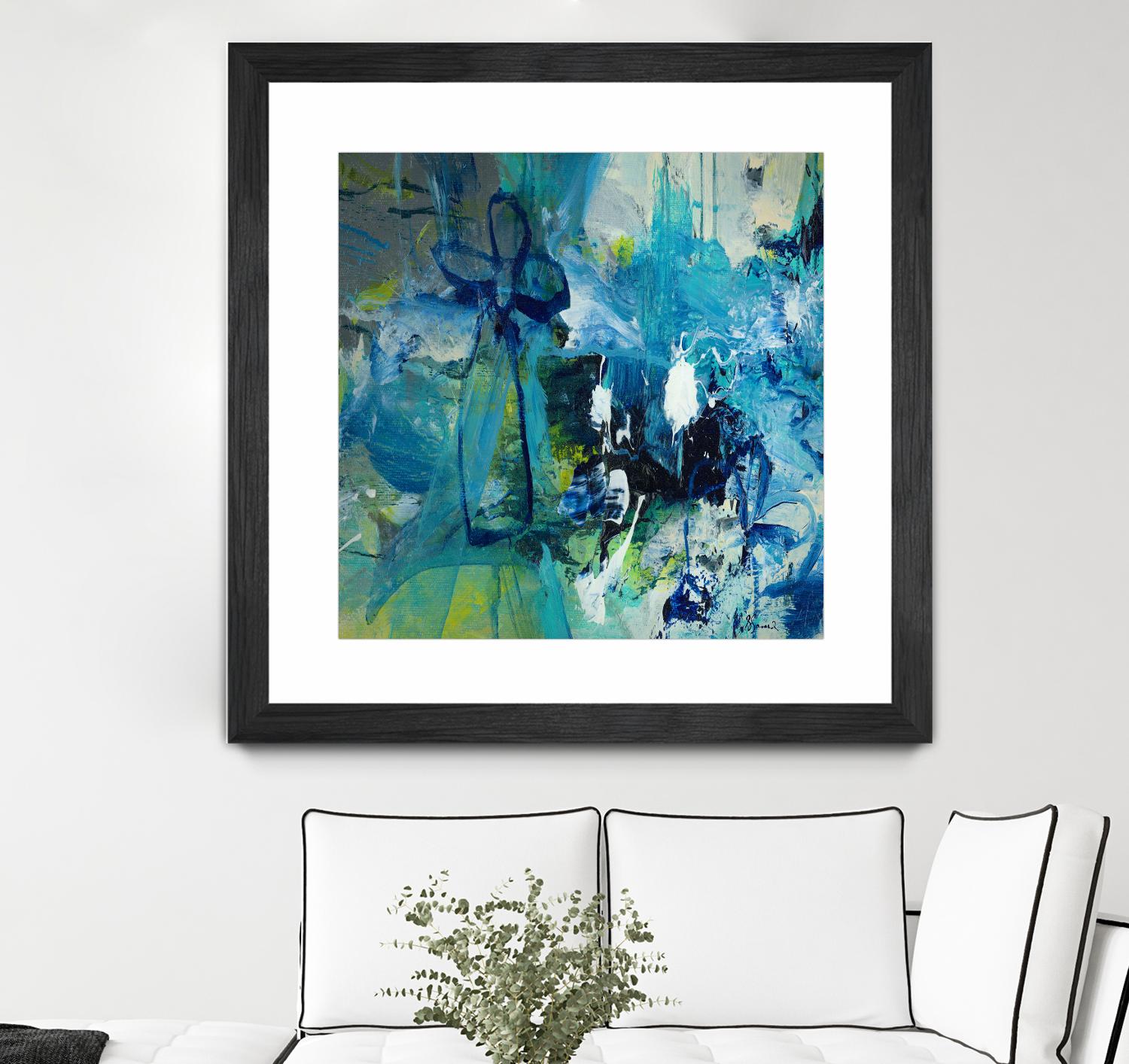 Abstract Flower by Doris Savard on GIANT ART - blue abstract