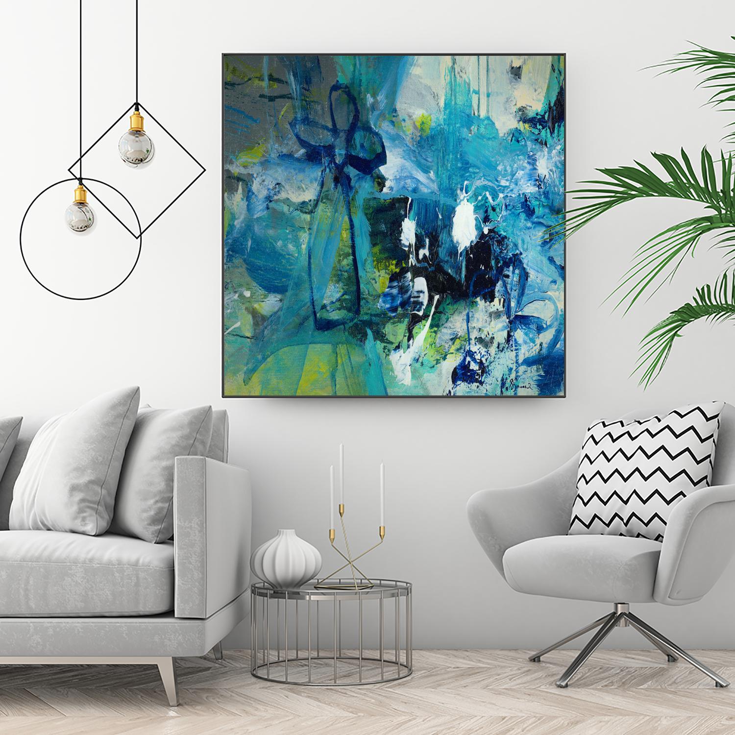 Abstract Flower by Doris Savard on GIANT ART - blue abstract